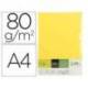 PAPEL COLOR LIDERPAPEL DIN A4 80 GR AMARILLO PAQUETE DE 500 HOJAS