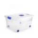 CONTENEDOR PLASTICO PLASTICFORTE N 5 TRANSPARENTE CON TAPA CAPACIDAD 57 L