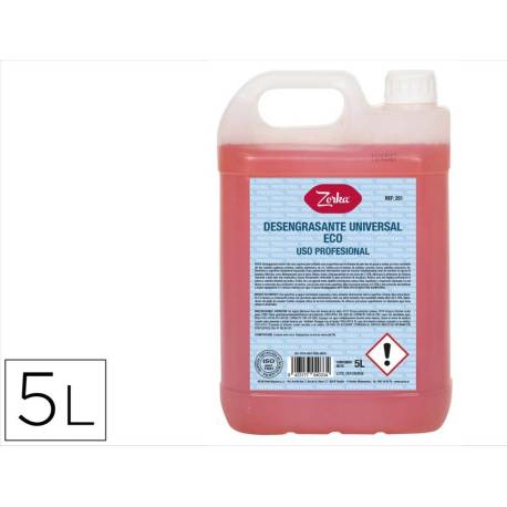 LIMPIADOR DESENGRASANTE UNIVERSAL ZORKA ECO GARRAFA 5 LITROS