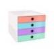 FICHERO CAJONES DE SOBREMESA EXACOMPTA FILIBOX CANDY TIDY 4 CAJONES COLORES SURTIDOS 348X284X233 MM