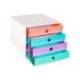 FICHERO CAJONES DE SOBREMESA EXACOMPTA FILIBOX CANDY TIDY 4 CAJONES COLORES SURTIDOS 348X284X233 MM