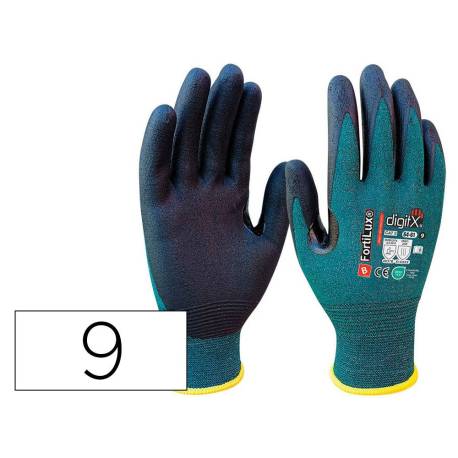 GUANTES DE NITRILO SAFETOP FORTILUX ANTICORTE FOAM 18 G CON REFUERZO OEKO TALLA 9