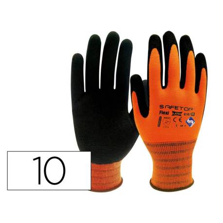 GUANTES DE LATEX SAFETOP FLEXILATEX DORSO AIREADO SANITIZED TALLA 10