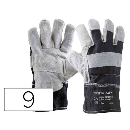 GUANTES DE LONA DE ALGODON Y SERRAJE SAFETOP BRICK FIT TALLA 9