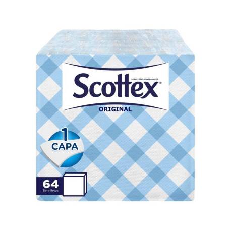SERVILLETA SCOTTEX ESTILO DECORADA 1 CAPA 30X30 CM PAQUETE DE 64 UNIDADES