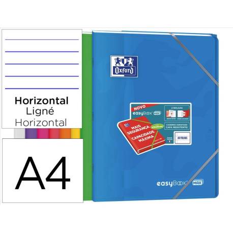 LIBRETA ESCOLAR OXFORD EASYBOOK TAPA PLASTICO DIN A4+ 48 HOJAS HORIZONTAL COLORES SURTIDOS