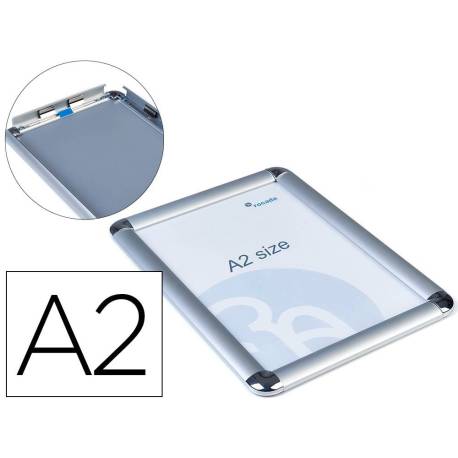 MARCO PORTA ANUNCIOS ROCADA CLIP DIN A2 MARCO DE ALUMINIO ANODIZADO 42X59,4 CM