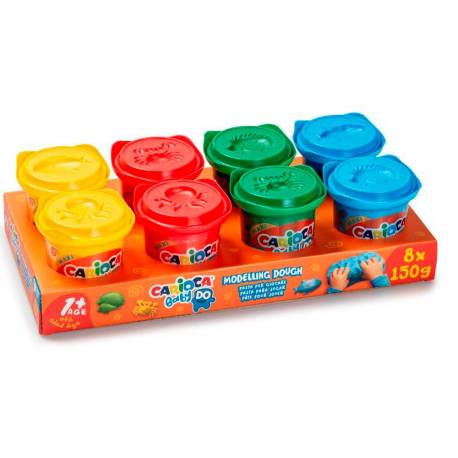PASTA DE MODELAR CARIOCA BABY DO 150 ML CAJA DE 8 UNIDADES COLORES SURTIDOS