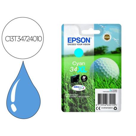 CARTUCHO INK-JET EPSON 34XL COLOR CIAN C13T34724010