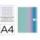 CUADERNO ESPIRAL MIQUELRIUS DIN A4 120 HOJAS 70 GR CUADRO 5 MM TAPA POLIPROPILENO AURORA SANTORINI
