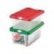 CAJA MULTIUSOS FAIBO TRANSPARENTE CON ASAS Y TAPA COLORES CAPACIDAD 4 L 280X180X120 MM