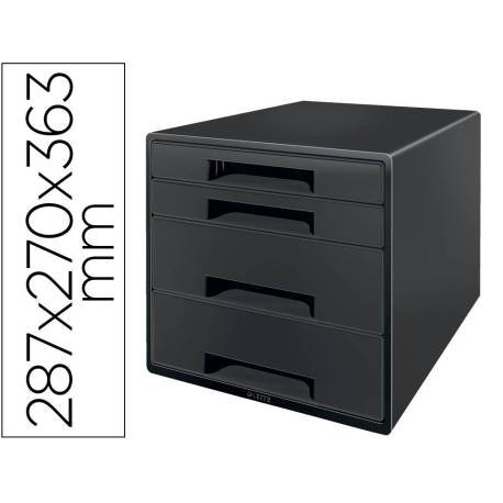 FICHERO CAJONES DE SOBREMESA LEITZ RECYCLE 4 CAJONES COLOR NEGRO 287X270X363 MM