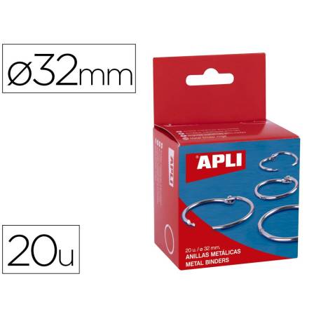 ANILLA BISAGRA APLI NIQUELADA DIAMETRO 32 MM CAJA DE 20 UNIDADES