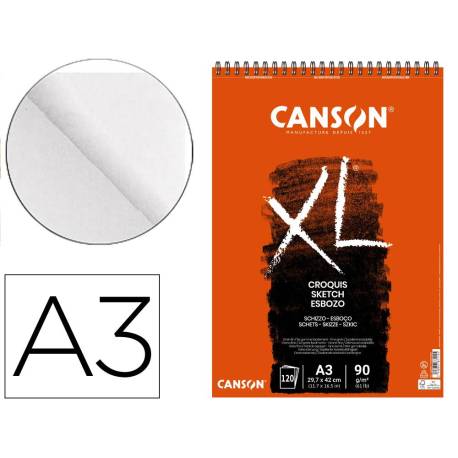 BLOC DE DIBUJO CROQUIS DIN A3 120 HOJAS 90 GR MICROPERFORADO GRANO FINO