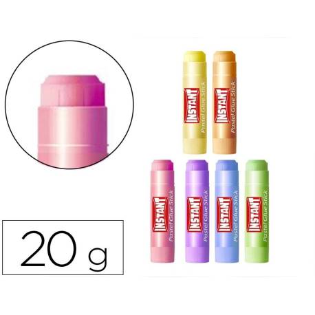 PEGAMENTO EN BARRA INSTANT COLORES PASTEL 20 GR 12 UNIDADES