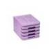 FICHERO CAJONES DE SOBREMESA FAIBO PLASTICO 100% RECICLABLE 4 CAJONES VIOLETA PASTEL 28,5X37,5X23 CM