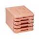 FICHERO CAJONES DE SOBREMESA FAIBO PLASTICO 100% RECICLABLE 4 CAJONES NARANJA PASTEL 28,5X37,5X23 CM