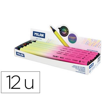 LAPICES DE COLORES MILAN SERIE SUNSET REDONDO MULTICOLOR CAJA DE 12 UNIDADES