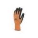 GUANTES DELTAPLUS POLIESTER IMPREGANDO LATEX PALMA Y DEDOS NARANJA FLUOR/NEGRO TALLA 9