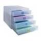 FICHERO DE CAJONES SOBREMESA EXACOMPTA POP BOX TRANSLUCIDO 4 CAJONES MULTICOLOR