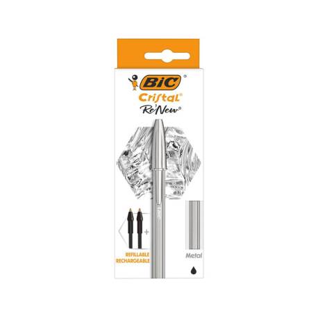 BOLIGRAFO BIC CRISTAL RENEW 0,4 MM TINTA NEGRA