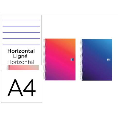 CUADERNO ESPIRAL OXFORD EUROPEANBOOK 5 TAPA EXTRADURA DIN A4+ 120 HOJAS HORIZONTAL KANGOO GRADIENT