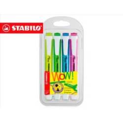 ROTULADOR STABILO FLUORESCENTE FINO SWING COOL ESTUCHE DE 4 UNIDADES COLORES SURTIDOS