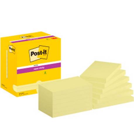 Bloc notas quita y pon Post-it ® super sticky 76 x 127 mm amarillo