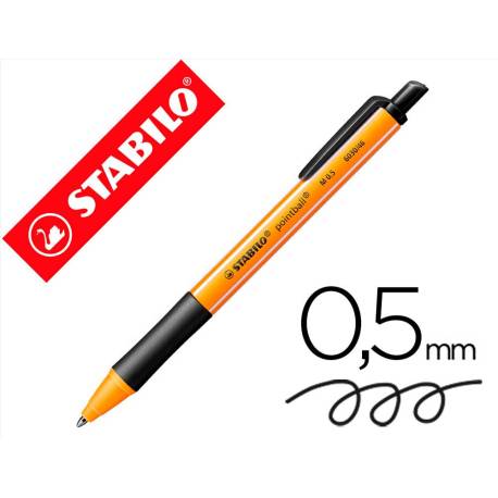 Boligrafo Stabilo Pointball negro 0,5 mm