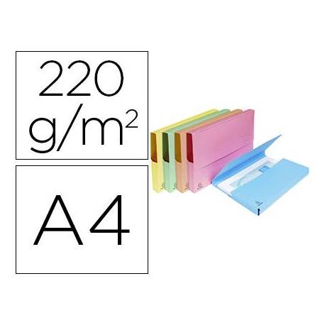 Subcarpeta Cartulina Lustrada DIN A4 Exacompta con bolsa Colores Surtidos 220 gr 50 unidades