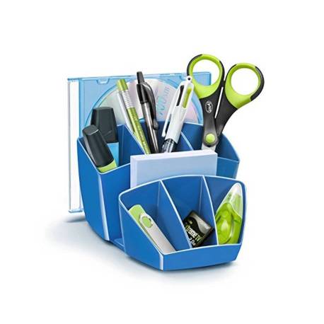 Organizador sobremesa CEP 143x158x93 mm 8 Compartimentos Plástico color Azul