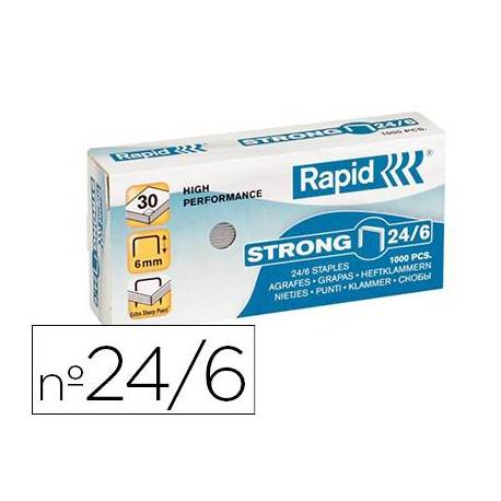 Grapas Marca Rapid nº 24/6 Galvanizadas 1000 grapas