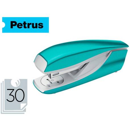 Grapadora Petrus Wow 635 Color Turquesa 30 hojas