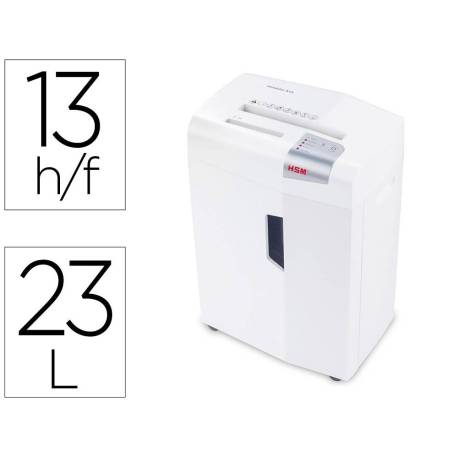 Destructora de Documentos HSM Shredstar X13 Corte en partículas 13 Hojas 23L Nivel seguridad P-4 en Blanco