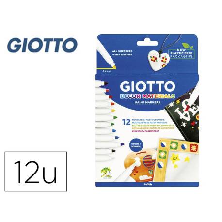 Rotulador Giotto Decor Materials Punta Gruesa caja de 12 unidades