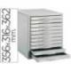 Fichero cajones de sobremesa 8211c 356x316x362 mm 11 cajones color gris