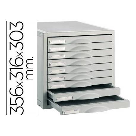 Fichero cajones de sobremesa 8409c 356x316x303 mm 9 cajones color gris