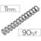 Espiral GBC wire 3:1 11 mm n.7 negro. Capacidad 90 hojas. Caja de 100 unidades.