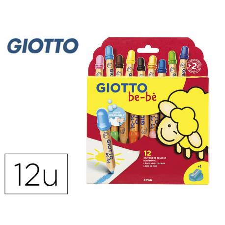 Lapices de colores Giotto redondos bebe caja 12 lapices grueso 104 mm