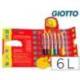 Lapices de colores Giotto redondos bebe caja 6 lapices 104 mm