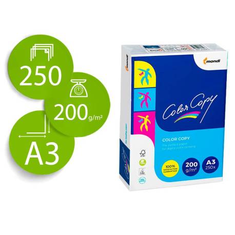 250 Hojas NO ES TAMAÑO FOLIO Papel multifuncion Mondi Color Copy Din A3 200 g/m2 Satinado