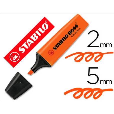 Rotulador Stabilo Boss 70 naranja fluorescente