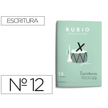 Cuaderno Rubio Escritura nº 12 Escritura para mejorar la letra y la ortografía con letra continua