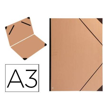 Carpeta marca Clairefontaine tamaño Din A3 marron kraft gomas