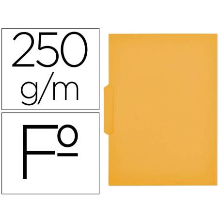 Subcarpeta cartulina color amarillo con pestaña central tamaño folio