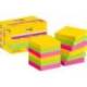 Post-it ® Bloc de notas adhesivas super sticky varios colores 47,6 x 47,6 mm 90 hojas pack 12 blocs