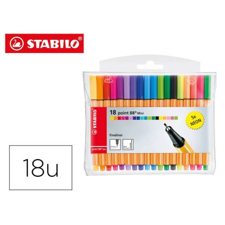 Rotulador Stabilo Point 88 Mini Estuche 18 Colores