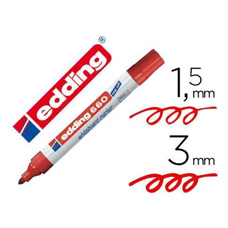 Rotulador para pizarra blanca Edding 660 rojo recargable