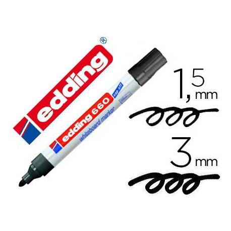 Rotulador para pizarra blanca Edding 660 negro recargable