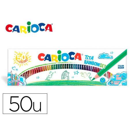 LAPICES DE COLORES CARIOCA TITA CAJA DE 50 UNIDADES COLORES SURTIDOS